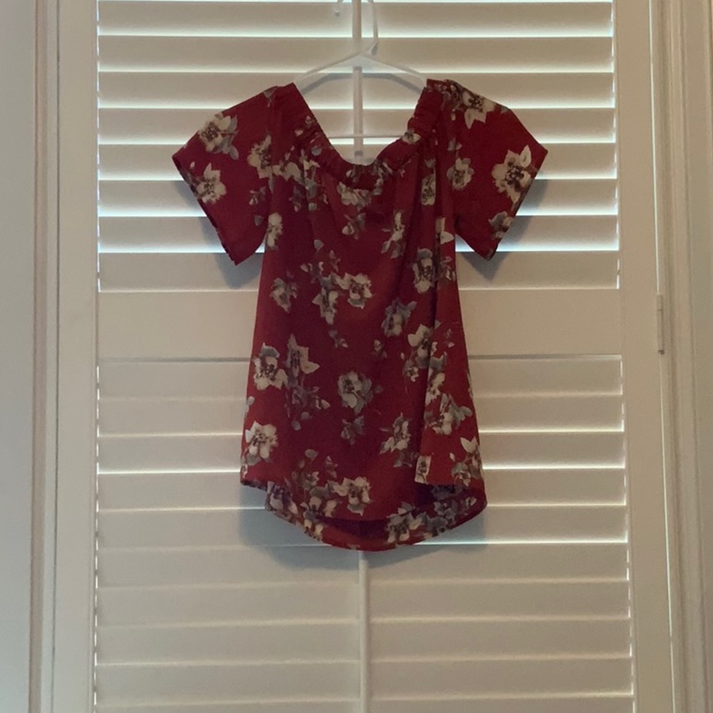 Copper off the shoulder blouse